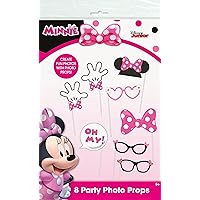 Unique Multicolor Disney Minnie Mouse Photo Booth Props - 8 Ct - Perfect for Kids & Fans of All Ages