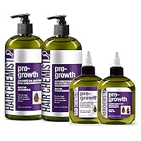 Pro-Growth with Biotin Ultimate 4PC Shampoo & Conditioner Set- Includes 33.8oz Shampoo, 33.8oz Conditioner, 7.1oz Scalp Stimulator AND 7.1oz Hair Oil