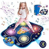 Electronic Kids Dance Mat Girls Toys Gift, Light Up Dance Mats Toys Gifts with Bluetooth 9 Levels and 3 Mode Bluetooh Dance Game for Girl Age 3,4,5,6,7,8,9 (Blue)