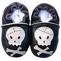 Leather Baby Soft Sole Shoes Boy Girl Infant Children Kid Toddler Crib First Walk Gift Skull Brown (0-6month, Brown)