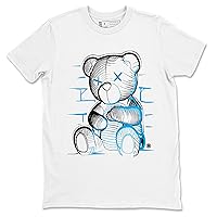 9s Powder Blue Design Printed Neon Bear Sneaker Matching T-Shirt