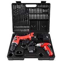 74-Piece 12V Cordless Drill and 3.6V Screwdriver Set – Rechargeable Cordless Power Tools with Bits, Sockets, and Carrying Case by Stalwart