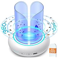 360° Flying Insect Trap with 60h USB Rechargeable Battery, Get-rid Food, Plant Fruit-Fly Killer, Night Light Catcher for Gnat, Noseeum, Flies, Housefly, Trap on Indoor House, Insectos Trampa
