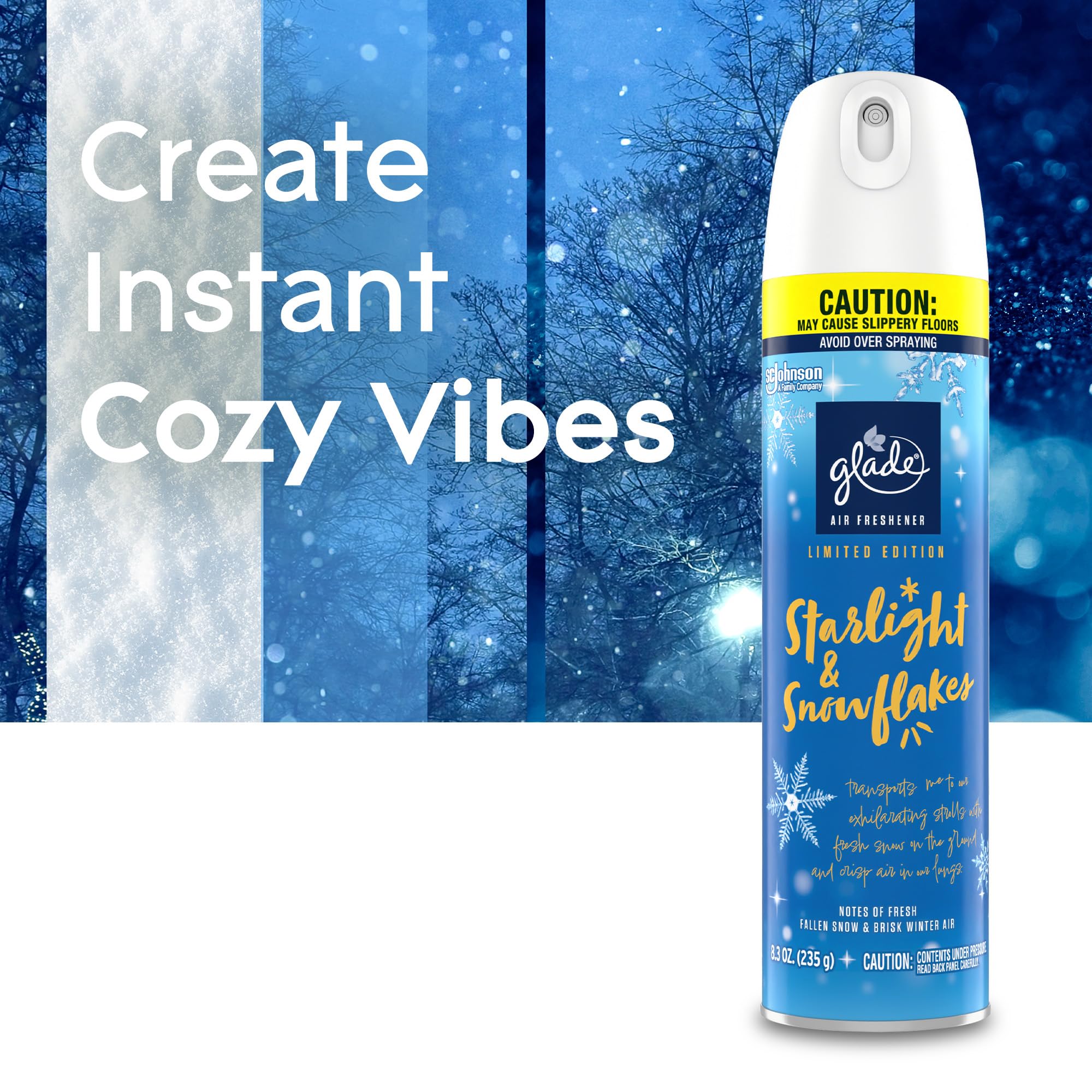Glade Air Freshener Room Spray, Starlight & Snowflake, 8.3 oz