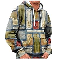 Mens Hoodies Pullover Graphic Print Hoodies Long Sleeve Hooded Sweatshirt Tops Lightweight Comfy Sport Sweatshirt