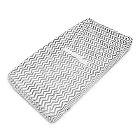 American Baby Company Heavenly Soft Chenille Contoured Changing Table Cover- Gray Zigzag