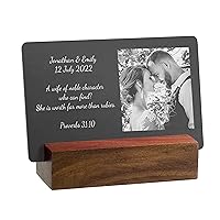 Love YOU Personalized Photo Text Engraved Special Date Wallet Mini Note Card Insert Picture Frame wooden stand Valentines day Anniversary Birthday Gift