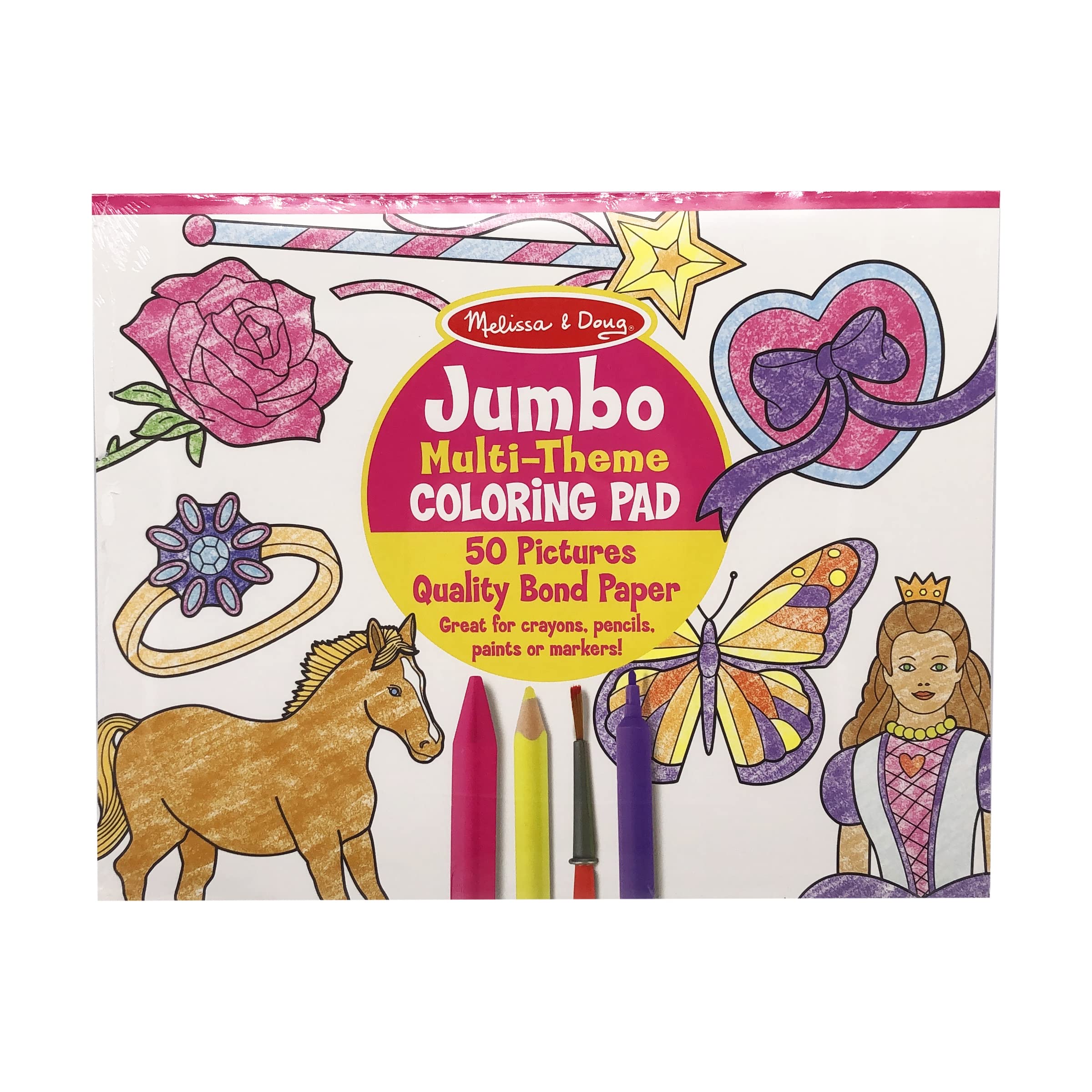 Melissa & Doug Jumbo 50-Page Kids Coloring Pads Set - Animals, Vehicles, and More