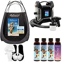 Ultra Pro T85-QC High Performance Sunless Turbine Spray Tanning System; Belloccio 4 Solution Variety Pack, Tanning Tent, Accessories and Video Link