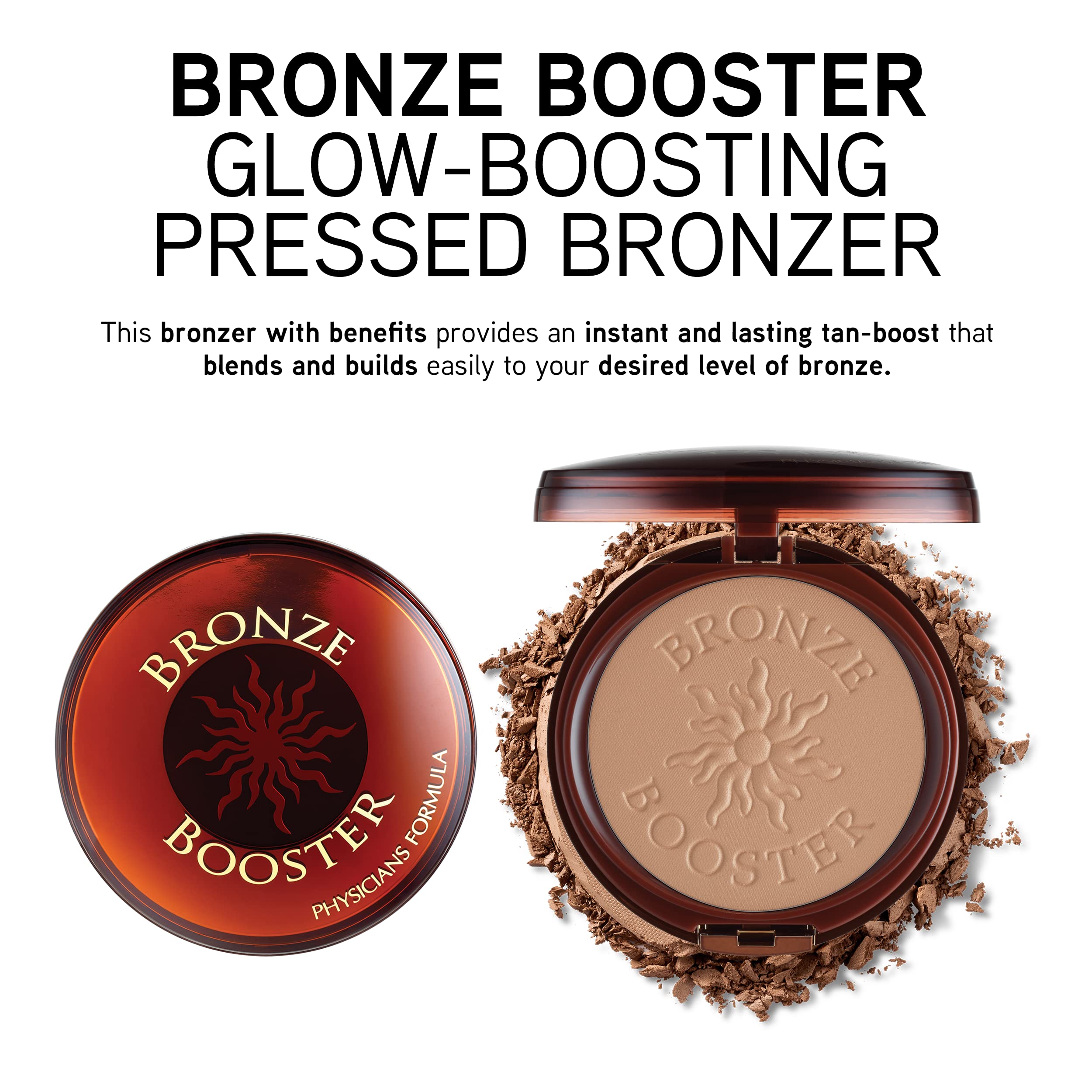 Physicians Formula Bronze Booster Glow-Boosting Pressed Bronzer Contour Powder Medium to Dark, For Sensitive Skin, Dermatologist Tested