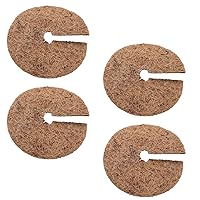 Happyyami 4pcs Coir Mulch Pad Natural Plant Covers Barrier Fabric Pots for Indoor Plants Rubber Mulch Tree Mulch Ring Pot Plant Houseplants Live Indoor Coconut Mulch Rings Plant Mat Wafer