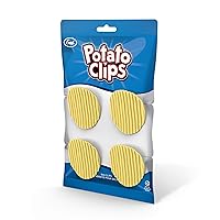 Genuine Fred, POTATO CLIPS - Set of 4 - Wavy Chip Bag Closures, Chip Clips, Bag Clips - Durable Plastic - 2