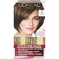 Excellence Creme Permanent Triple Care Hair Color, 5 Medium Brown, Gray Coverage For Up to 8 Weeks, All Hair Types, Pack of 1