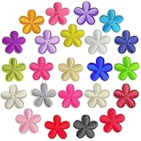 46Pcs Mini Sun Flower Embroidered Patches, Foral Iron on Self Adhesive Sewing Applique Patches for Clothing, Bags, Jackets, Jeans DIY Craft Decoration, 1.25inchx1.25inch, 23 Color