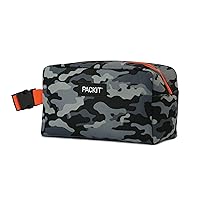PackIt Freezable Snack Box, Charcoal Camo, Built with EcoFreeze Technology, Collapsible, Reusable, Zip Closure with Buckle Handle, Great for All Ages and Fresh Snacks on the go
