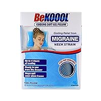 BeKOOOL Cooling Soft Gel Pillow - Reusable Cooling Relief from Migraines, Neck Strain and Fever - Up to 6 Hours of Cooling, Ready to Use, Stays Soft When Frozen