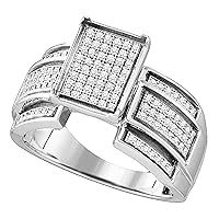 0.35 Carat 3/8 Ctw-dia Micro-pave Ring, Sterling Silver