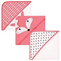 Hudson Baby Unisex Baby Cotton Rich Hooded Towels, Girl Fox, One Size