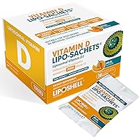 Lipo-Sachets Liposomal Liquid Gel Vitamin D3 1000IU - 30 High Potency Liposomal Vitamin D Gel Packets Melon Flavor Liquid Vitamin D Supplements. Healthy Immune System Support Vegetarian Non-GMO