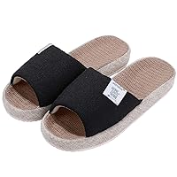 shevalues Summer House Slippers for women Arch Support Linen Indoor Shoes with Home Sweet Home Quotes