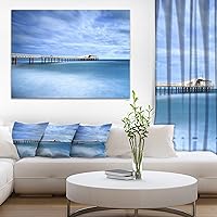 Pier Infinite to Blue Sea Seascape Canvas Art Print