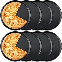 Meanplan 8 Pcs Round Pizza Pan Non Stick Bakeware Pizza Pan for Oven Heavy Duty Carbon Steel Pizza Pan Dishwasher Safe for Home Restaurant Kitchen Baking Supplies (14 Inch)