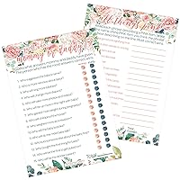 DISTINCTIVS Floral Baby Shower - Guess Who Mommy or Daddy and All Things Pink (2 Game Bundle) - 20 Dual Sided Cards