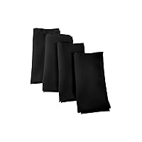 LA Linen 4-Pack Poly Blend Napkin - Soft Cloth Napkins - Washable Reusable Napkins - Stain and Wrinkle Resistance – Dinner Napkins – Wedding Napkins – Napkins for Parties - 18x18 - Black