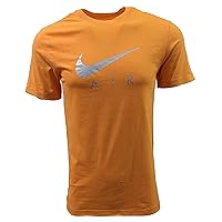 Nike Men's Swoosh Air Crewneck T-Shirt (Medium, Kumquat/Silver)