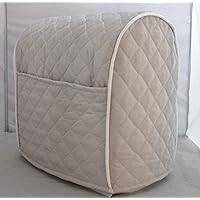 Quilted Cover Compatible for KitchenAid Stand Mixer, Piped with 2 Pockets (Ash Gray, Mini)