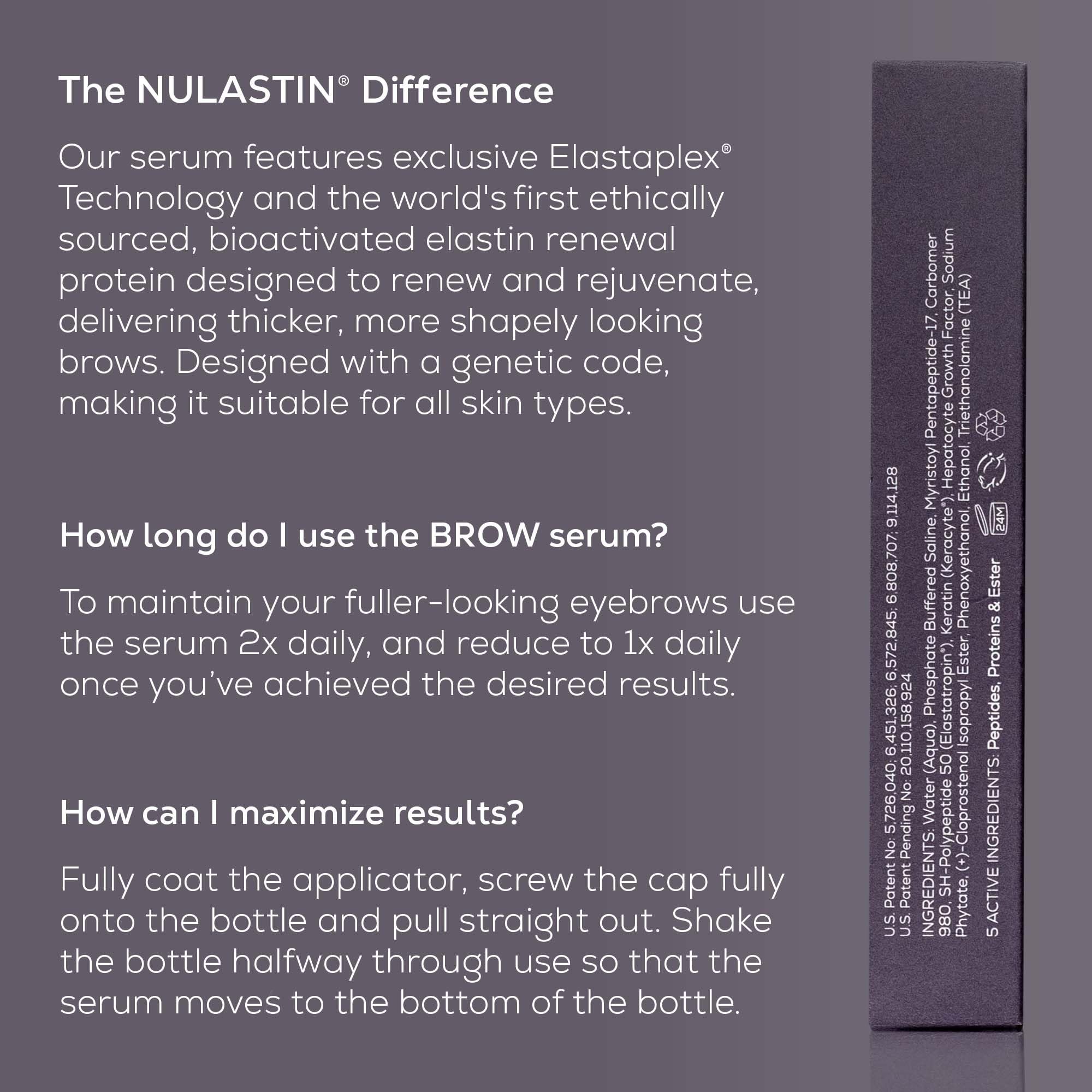 NULASTIN BROW Shape Altering Serum with Elastaplex, Eyebrow Enhancing Treatment for Thicker Looking Brows, Vegan-Friendly & Cruelty-Free (3 ml)