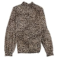 GUESS Women's Long Sleeve Camilo Mesh Top, Spotted Bengal, M
