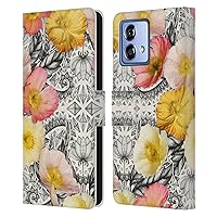 Head Case Designs Officially Licensed Micklyn Le Feuvre Collage of Flowers and Pattern Florals 2 Leather Book Wallet Case Cover Compatible with Motorola Moto G84 5G