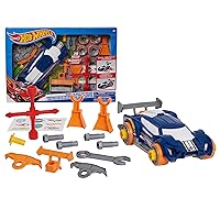 Just Play Hot Wheels Ready-to-Race Car Builder Set Super Blitzen, 29-piece Pretend Play Set, Kids Toys for Ages 3 Up