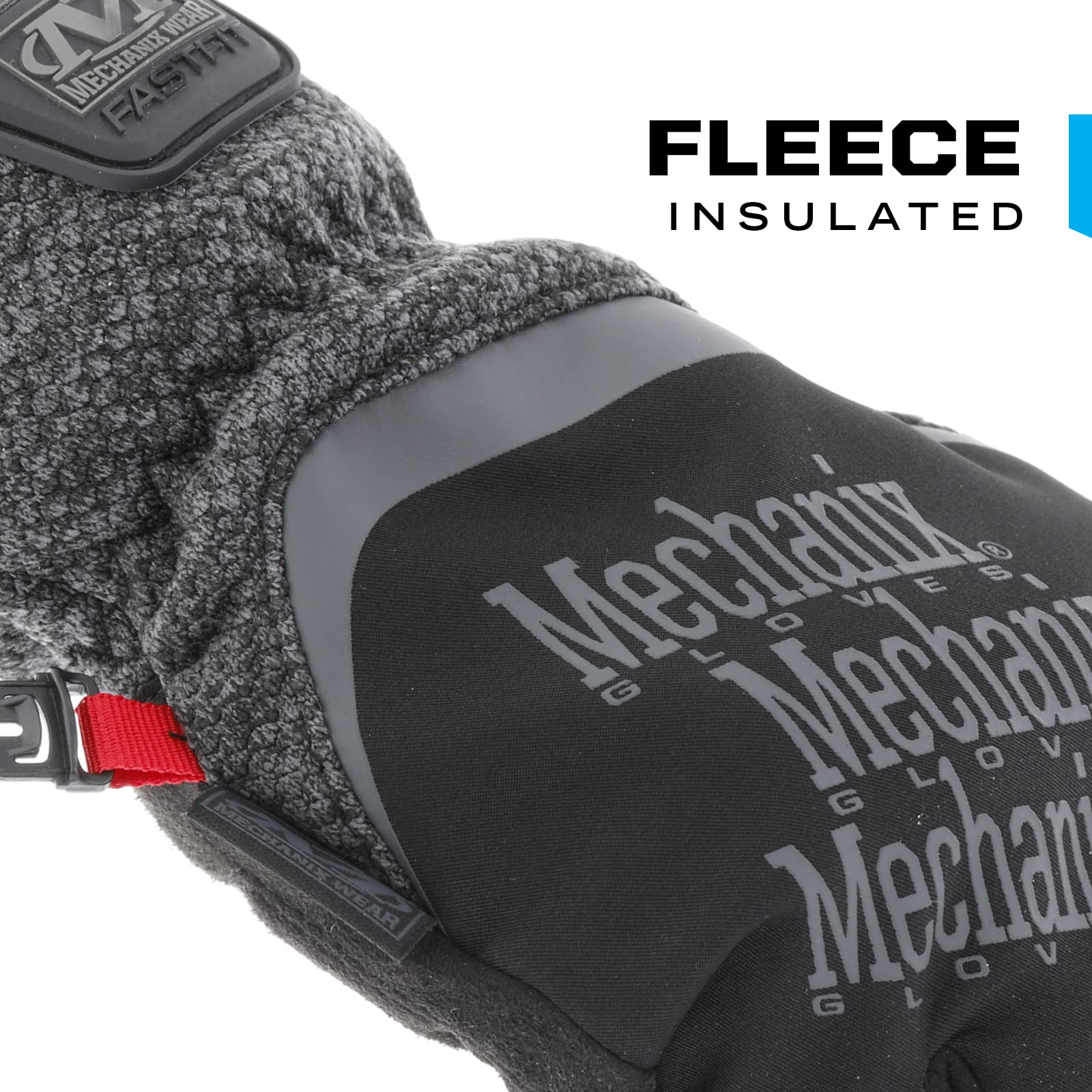 Mechanix Wear: ColdWork FastFit Winter Work Gloves with Elastic Cuff, Wind and Water Resistant, Fleece Insulated, Touch Capable Winter Gloves, For Mild Cold Weather (Black/Gray, Large)