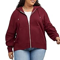 Hanes Womens Originals Full-Zip Hoodie, Midweight Fleece Sweatshirt, Zip Hoodie For Women, Plus Size Available