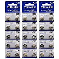 BlueDot Trading AG12 LR43 SR43 260 386 1.5V Alkaline Coin Cell Battery for Watch, Hearing Aid, Calculator, Flashlights, Keyless entry, Blister Pack - 30 Count