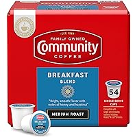 Community Coffee Breakfast Blend 54 Count Coffee Pods, Medium Roast, Compatible with Keurig 2.0 K-Cup Brewers, 1 Box of 54 Pods