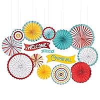 Festive Carnival Fan Decorations (Pack of 15) - Vibrant & Eye-Catching Party Decor for All Occasions