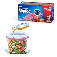 Ziploc Gallon Food Storage Bags, Stay Open Design with Stand-Up Bottom, Easy to Fill, 80 Count