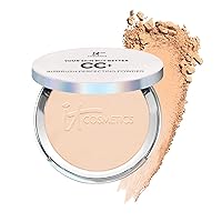 IT Cosmetics CC+ Airbrush Perfecting Powder Foundation - Buildable Full Coverage Of Pores & Dark Spots - Hydrating Face Makeup with Hydrolyzed Collagen & Niacinamide - 0.33 Oz