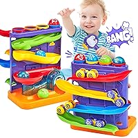 Toys for 1 Year Old Boy - 2 in 1 Pound Balls Toy & Car Ramp Race Track Toddler Toys Learning Active Early Developmental Montessori Toys for 1 Year Old Birthday Gifts for 1 2 3 Year Old Boys Girls