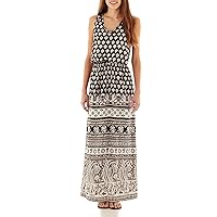 Angie Women's One Size Printed Black Maxi Dress