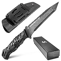 ZUNE LOTOO Tactical Survival Knife Fixed Blade Knife with Sheath D2 Steel G10 Handle Outdoor Tactical Knives for Men Camping Hiking Hunting Knife