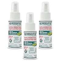 No Mosquitoz Botanical Bug Repellent, Effective for Gnat, Mosquito, and Biting Flies, Hand-Crafted and DEET-Free, Non-Greasy Formula, 2 Ounce Spray Bottle, 3-Pack