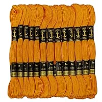 25 x Anchor Stranded Cotton Thread Hand Cross Stitch Sewing Embroidery Floss Skeins-Fire Yellow
