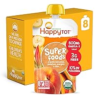 Happy Tot Organic Stage 4 Super Foods, Bananas, Peaches & Mangos + Super Chia, 4.22 Ounce (Pack of 8)