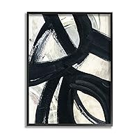 Dynamic Modern Black Paint Strokes Bold Abstract Framed Wall Art, Design by Susan Jill