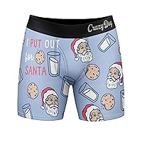 Crazy Dog T-Shirts Mens Funny Boxers I Put Out For Santa Sarcastic Christmas Underwear For Men