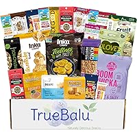TrueBalu Vegan Snack Box - Gluten Free, Dairy Free, 25 Snack Variety Pack - Includes Pretzels, Cookies, Chips, Crackers - Perfect for On-the-Go Snacking